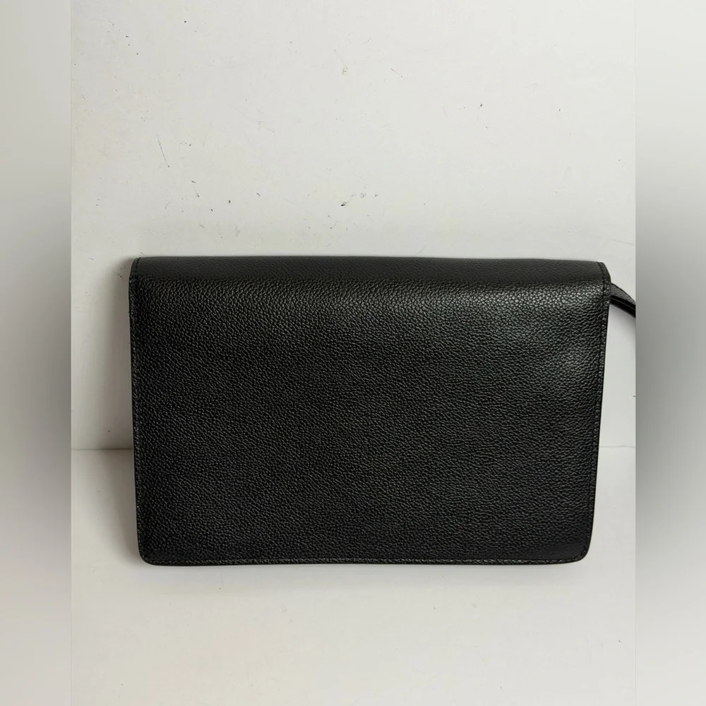 Vintage Givenchy Gentleman Black PebblLeather Pochette Clutch Wristlet Push Lock